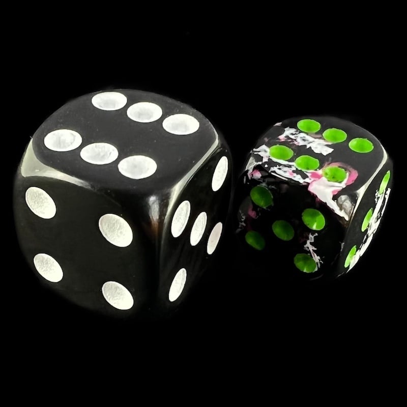 Chessex Brush Paintball with Green 36 x D6 Dice Set