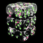 Chessex Brush Paintball with Green 12 x D6 Dice Set