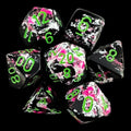 Chessex Brush Paintball with Green 7 Dice Polyset