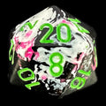 Chessex Brush Paintball with Green D20 Dice