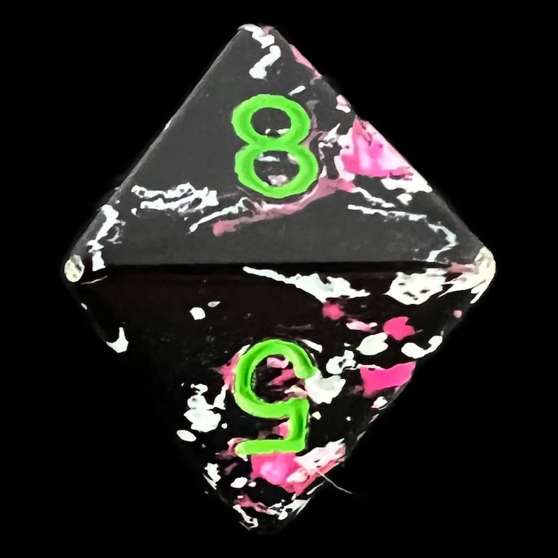 Chessex Brush Paintball with Green D8 Dice