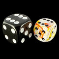 Chessex Brush Sunrise with Black 12mm D6 Spot Dice