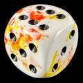 Chessex Brush Sunrise with Black 16mm D6 Spot Dice