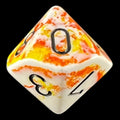 Chessex Brush Sunrise with Black D10 Dice