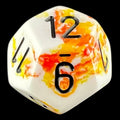 Chessex Brush Sunrise with Black D12 Dice