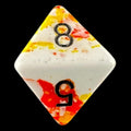 Chessex Brush Sunrise with Black D8 Dice