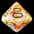 Chessex Brush Sunrise with Black Percentile Dice