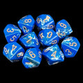 Chessex Brush Wavebreak with Gold 10 x D10 Dice Set