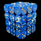 Chessex Brush Wavebreak with Gold 36 x D6 Dice Set