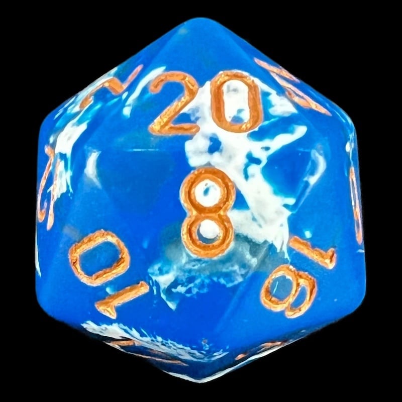 Chessex Brush Wavebreak with Gold D20 Dice