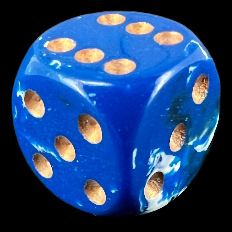 Chessex Brush Wavebreak with Gold 12 x D6 Dice Set