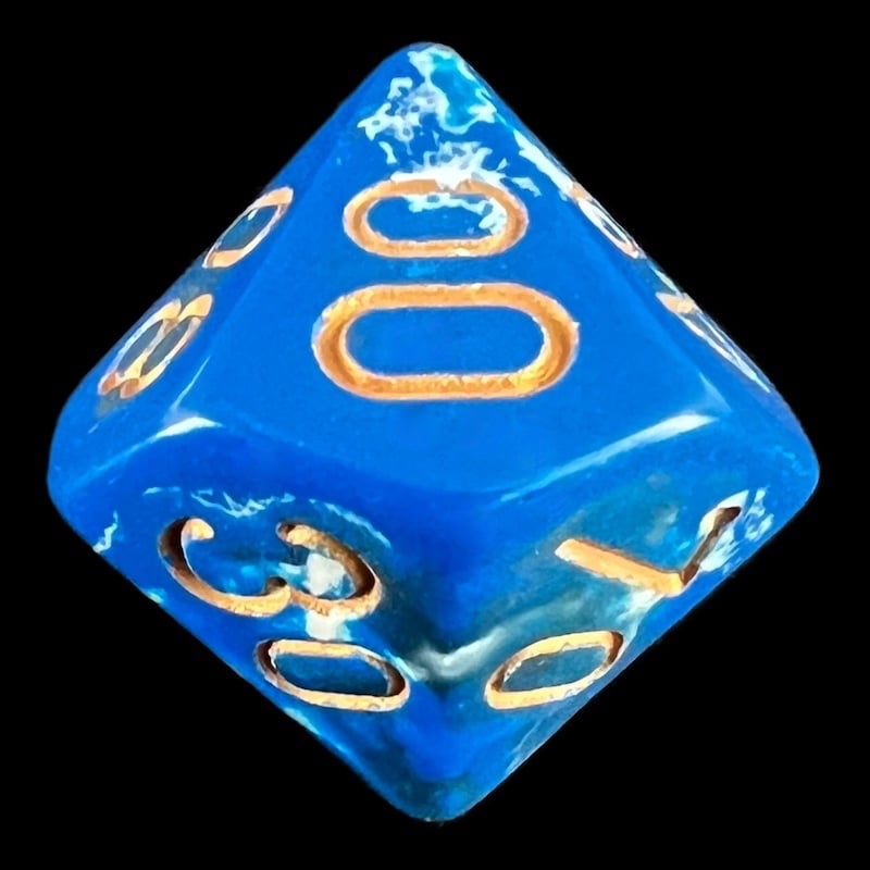 Chessex Brush Wavebreak with Gold Percentile Dice