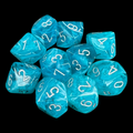 Chessex Cirrus Aqua & Silver 10 x D10 Dice Set