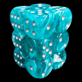 Chessex Cirrus Aqua & Silver 12 x D6 Dice Set