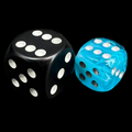 Chessex Cirrus Aqua & Silver 12mm D6 Spot Dice