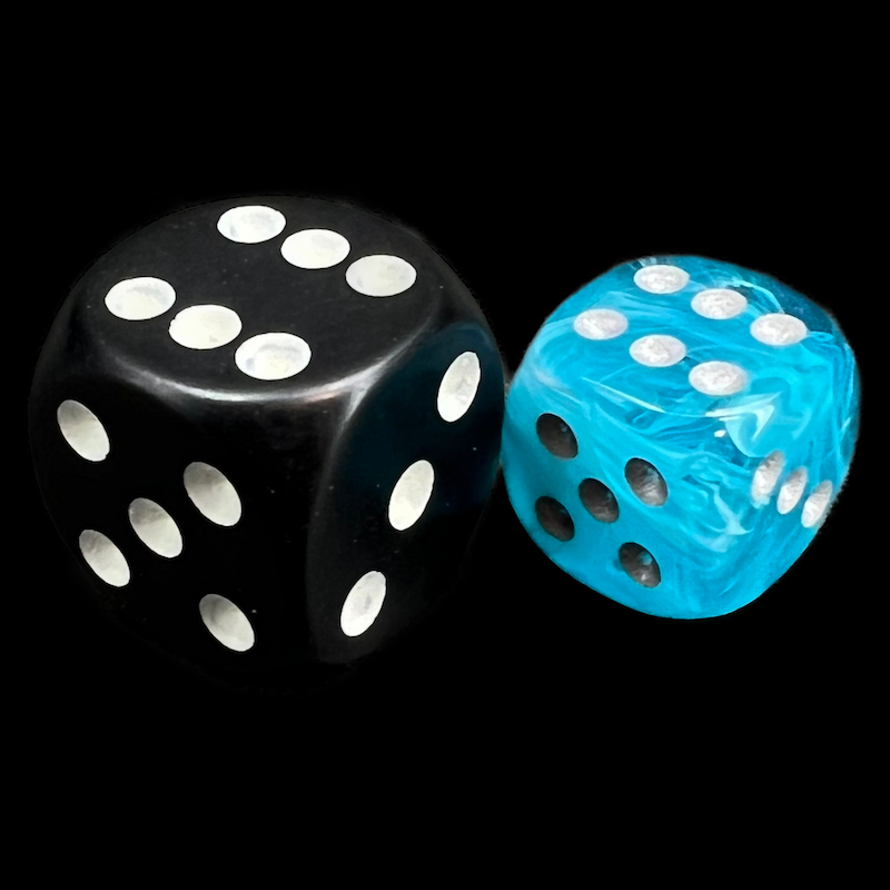Chessex Cirrus Aqua & Silver 36 x D6 Dice Set