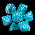 Chessex Cirrus Aqua & Silver 7 Dice Polyset