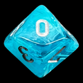 Chessex Cirrus Aqua & Silver D10 Dice