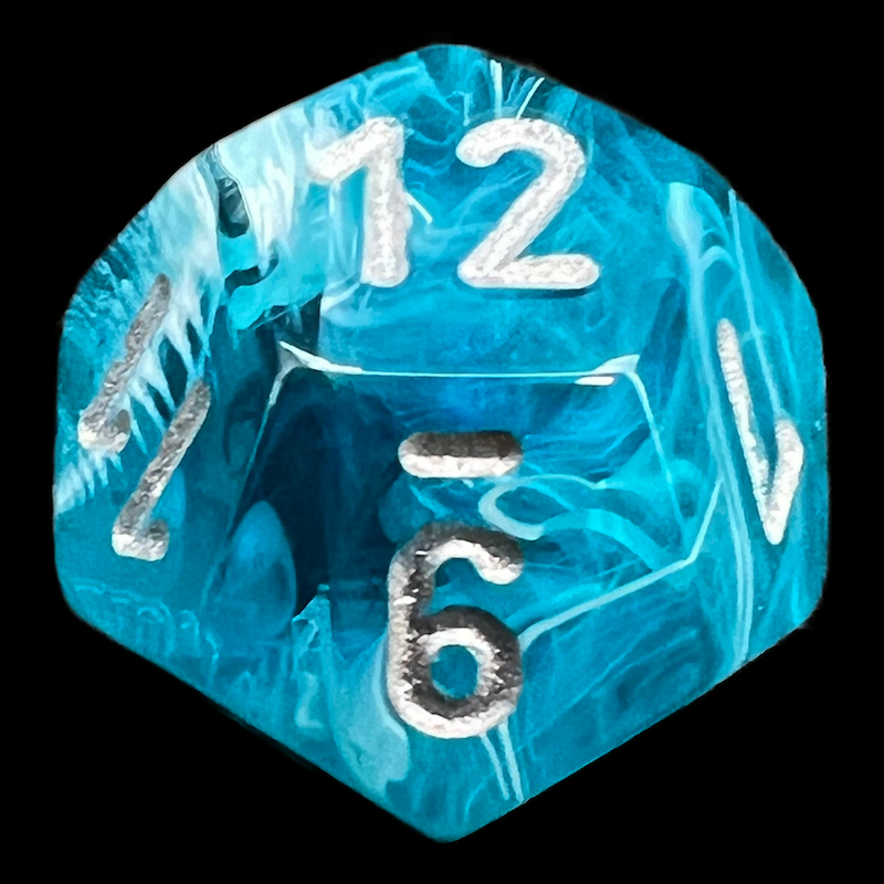 Chessex Cirrus Aqua & Silver D12 Dice