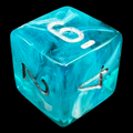 Chessex Cirrus Aqua & Silver D6 Dice