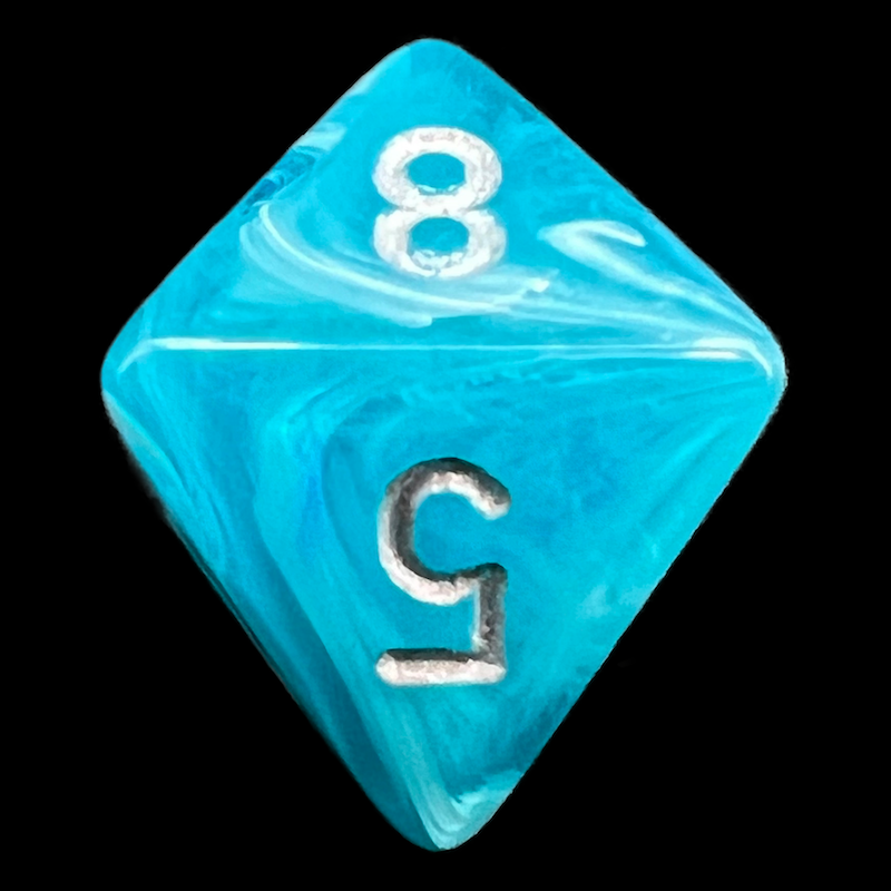 Chessex Cirrus Aqua & Silver D8 Dice
