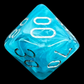 Chessex Cirrus Aqua & Silver Percentile Dice