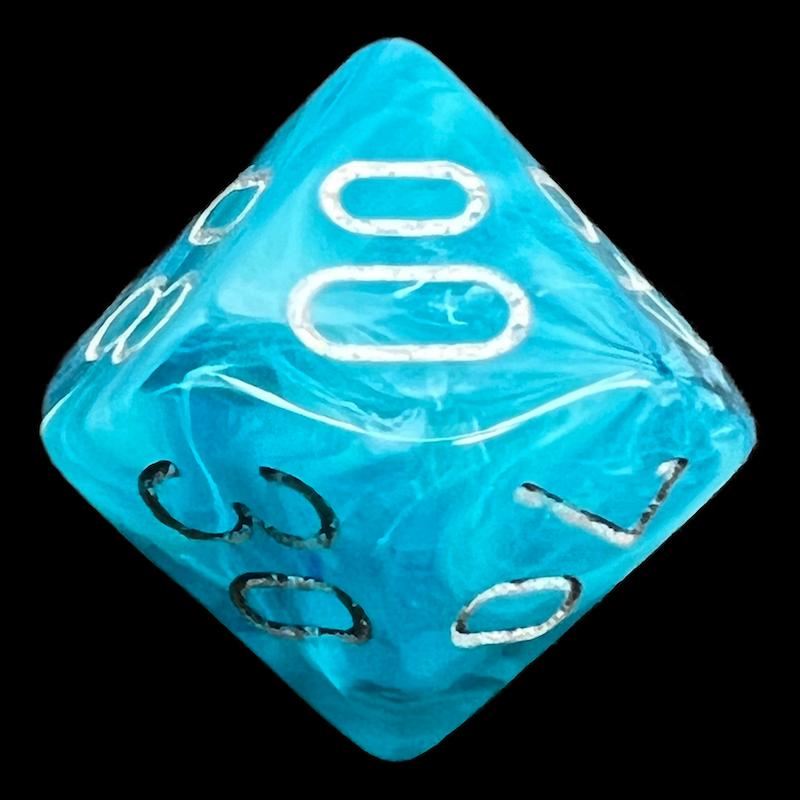 Chessex Cirrus Aqua & Silver Percentile Dice