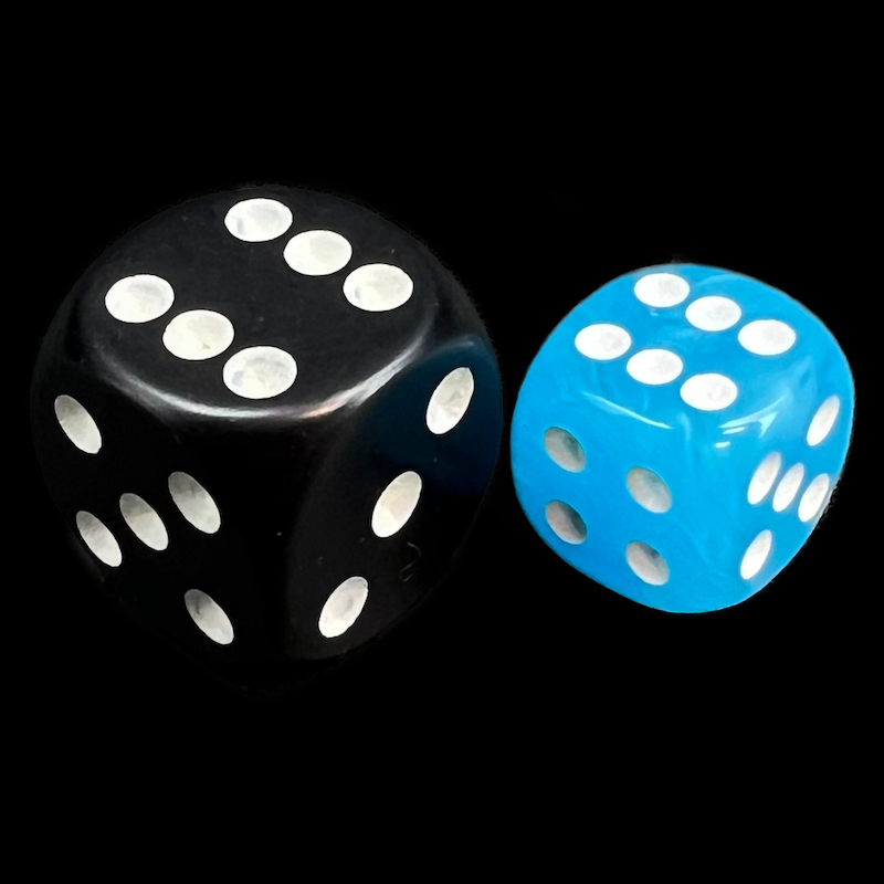 Chessex Cirrus Light Blue 12mm D6 Spot Dice - Discontinued