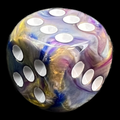 Chessex Festive Carousel & White 16mm D6 Spot Dice