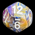 Chessex Festive Carousel & White D12 Dice