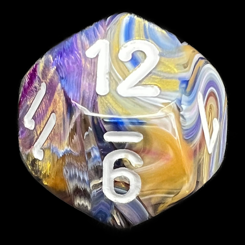 Chessex Festive Carousel & White D12 Dice