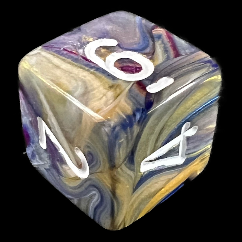 Chessex Festive Carousel & White D6 Dice