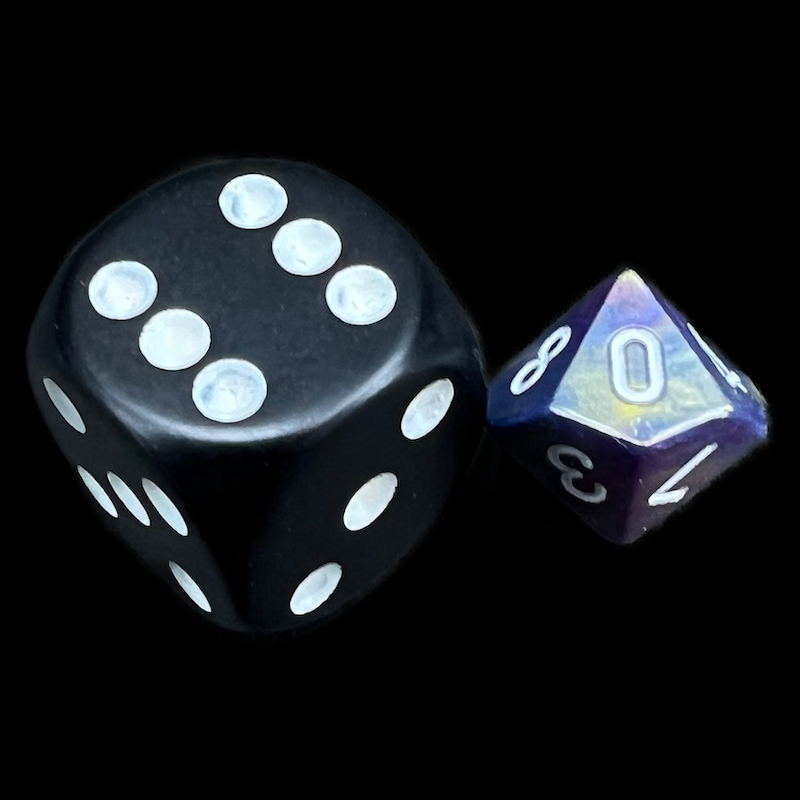 Chessex Festive Carousel & White MINI-HEDRAL D10 Dice