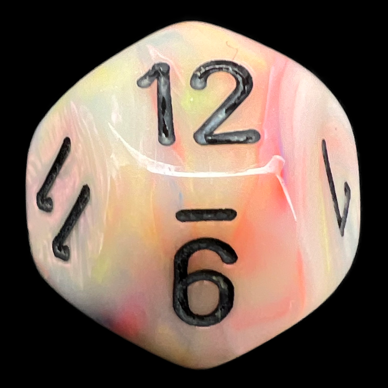 Chessex Festive Circus & Black D12 Dice