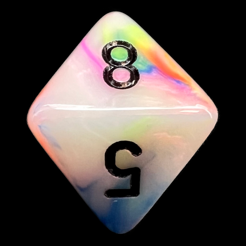 Chessex Festive Circus & Black D8 Dice
