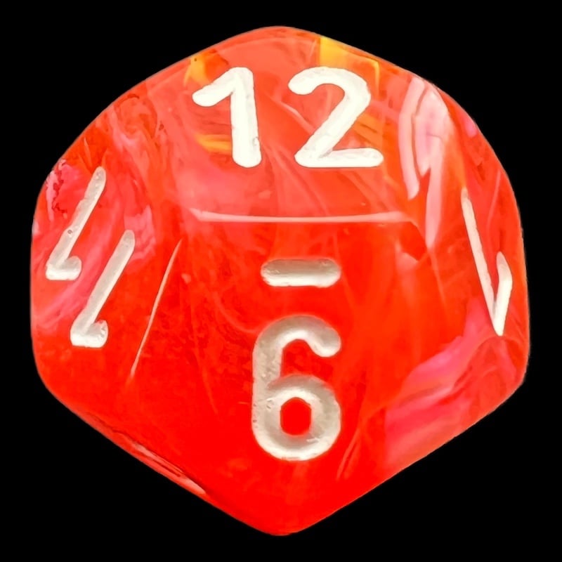 Chessex Festive Dahlia & White D12 Dice