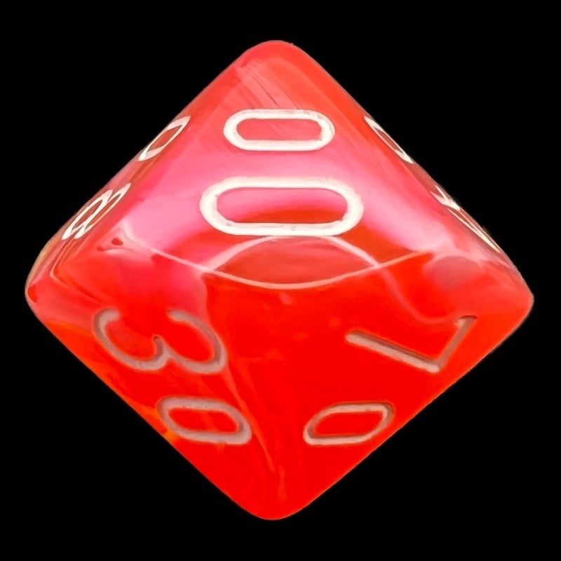 Chessex Festive Dahlia & White Percentile Dice