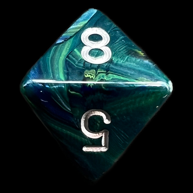 Chessex Festive Green D8 Dice - Discontinued