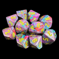 Chessex Festive Mosaic & Yellow 10 x D10 Dice Set