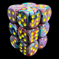 Chessex Festive Mosaic & Yellow 12 x D6 Dice Set