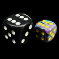 Chessex Festive Mosaic & Yellow 12mm D6 Spot Dice