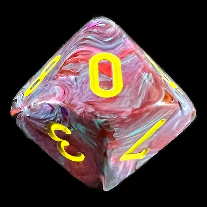 Chessex Festive Mosaic & Yellow D10 Dice