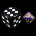Chessex Festive Mosaic & Yellow MINI-HEDRAL D10 Dice