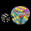 Chessex Festive Mosaic & Yellow BIG 30mm D6 Spot Dice