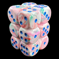 Chessex Festive Pop Art & Blue 12 x D6 Dice Set