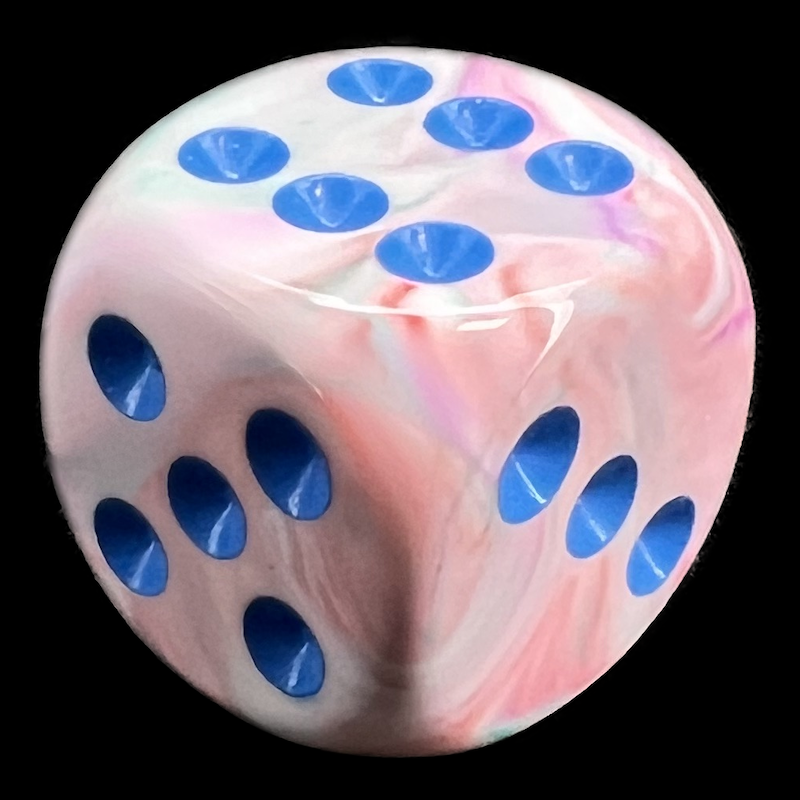 Chessex Festive Pop Art & Blue 16mm D6 Spot Dice
