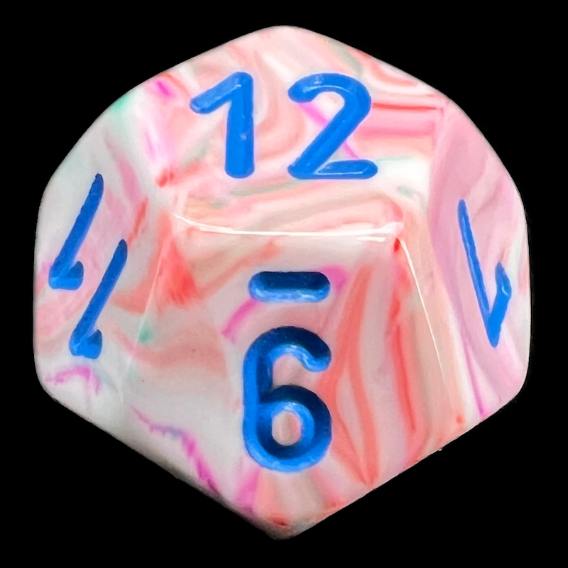 Chessex Festive Pop Art & Blue D12 Dice