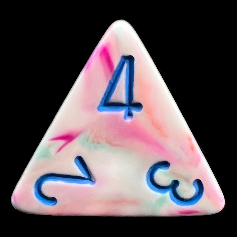 Chessex Festive Pop Art & Blue D4 Dice