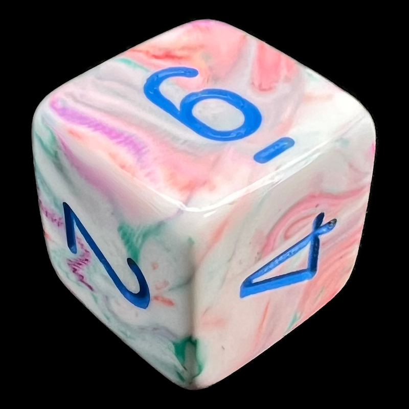 Chessex Festive Pop Art & Blue D6 Dice