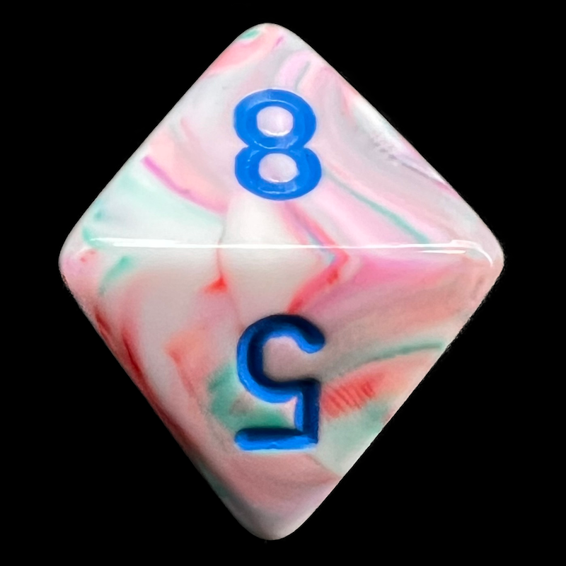Chessex Festive Pop Art & Blue D8 Dice